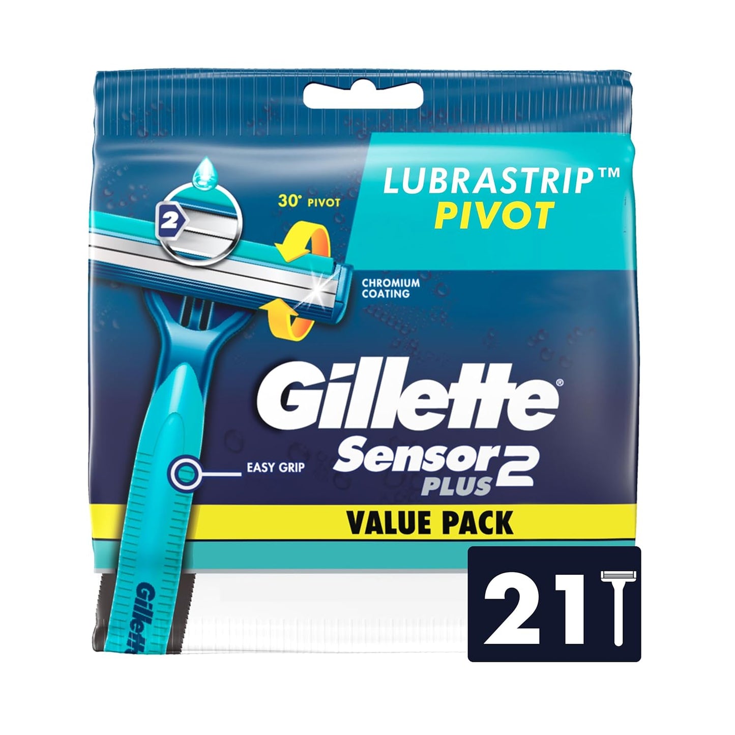 Sensor2 Plus Pivot Men's Disposable Razor, 21 Razors