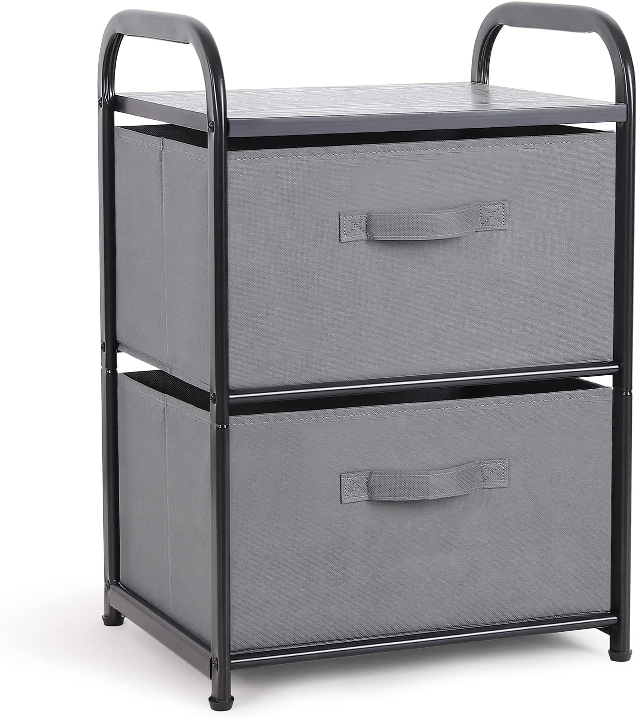 MAX Houser Dresser Tower with 3 Drawers for Bedroom, Fabric Storage Organizer Unit, Chest of Drawers with with WoodTop, Small Vertical Storage for Guest Room, Closet, Entryway, Nursery(Beige)
