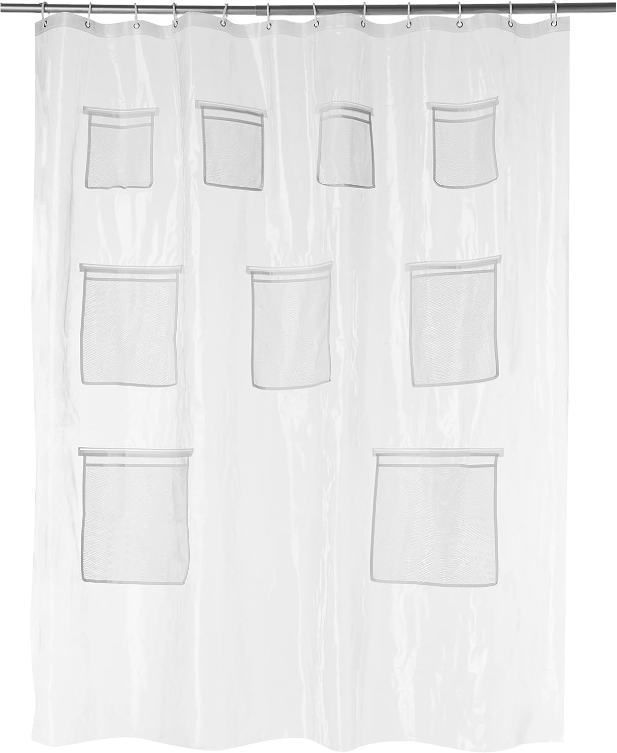 Amazon Basics Waffle Weave Bathroom Shower Curtain, 100% Polyester, 72" x 72", Navy Blue