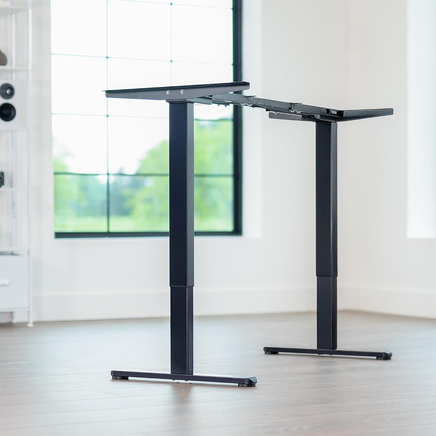 VIVO Heavy Duty Dual Motor Electric Sit Stand Desk Frame, 220 lbs Capacity up to 77" x 43" Tops, Memory Controller Height Adjustable Frame Only, Black, DESK-E-200B
