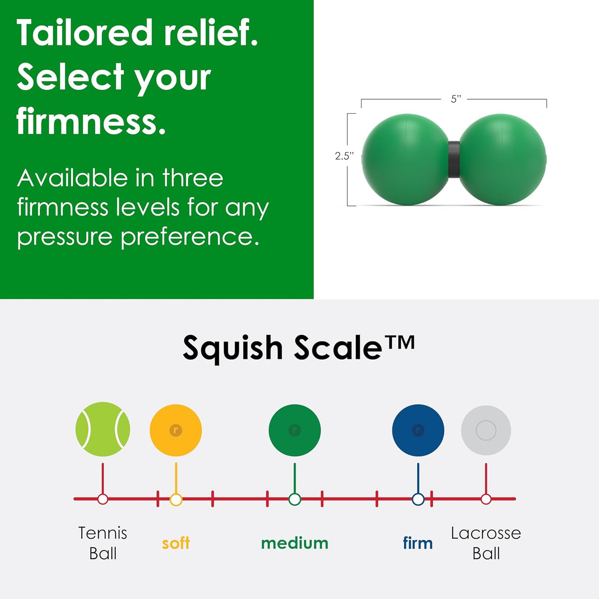 Rodo 2-in-1 Medium Peanut & Lacrosse Ball Roller | Deep Tissue Massage Tool for Fascia, Plantar Fasciitis, Hips & Back | Mobility & Recovery Roller | Compact, Travel-Friendly, Pilates & Therapy Ready