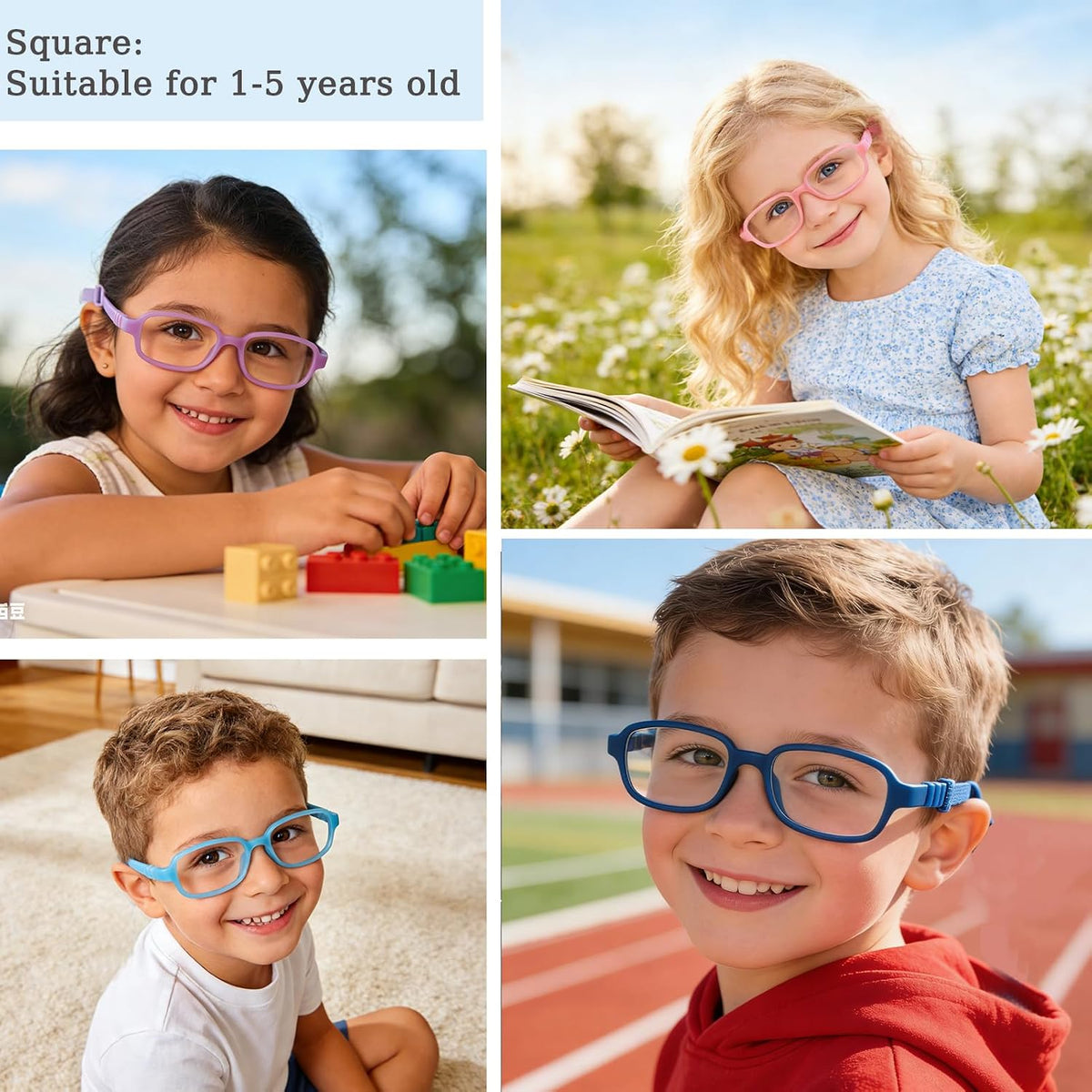AQWANO Children Optical Glasses Frame tr90 Flexible Bendable One-piece Safe Eyeglasses Girls Boy