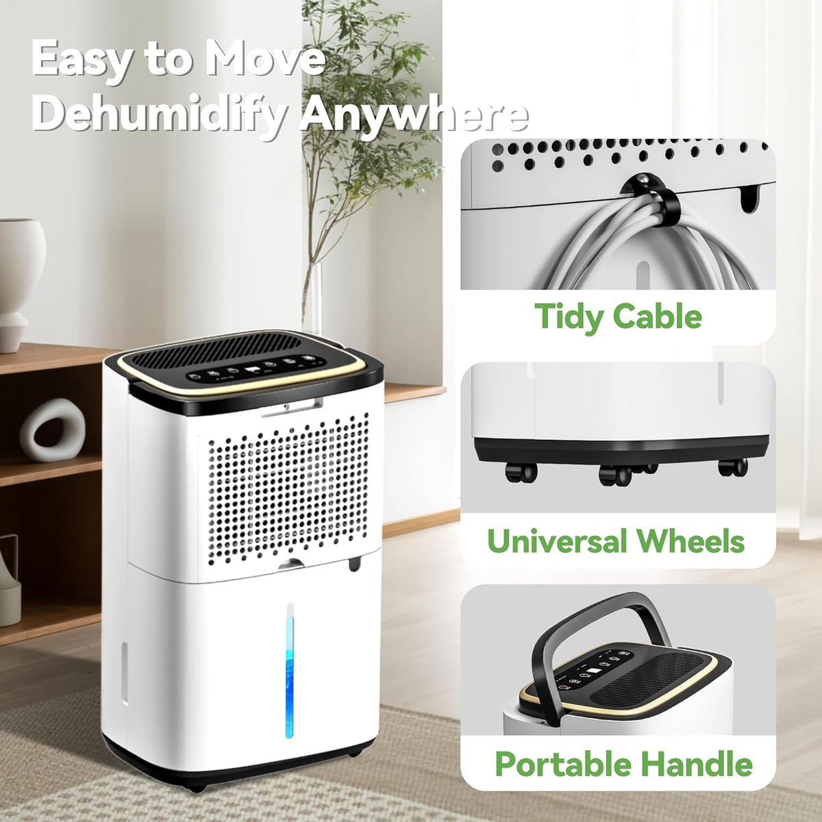 Manistin 5000 Sq.Ft Dehumidifier for Basement with Drain Hose, 52 Pint Dehumidifiers for Home, 3 Modes, Humidity Display & Timer & Child Lock, Large Room Compressor for Bedroom/Bathroom/Laundry