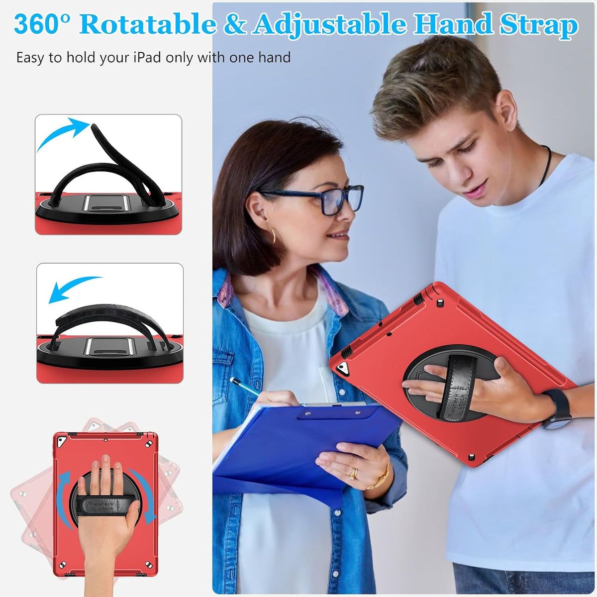 Miesherk STOCK Case for iPad Pro 12.9 2nd/1st Generation 2017/2015 Red