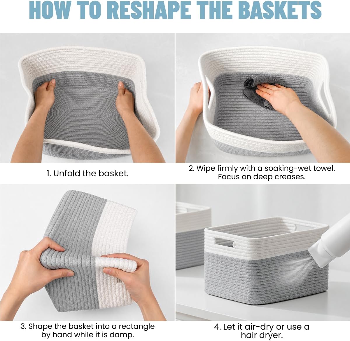 5 Pack Woven Storage Baskets, Decorative Storage Bins for Organizing