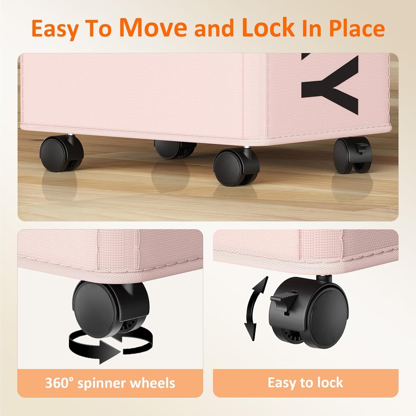 Optish Pink Laundry Basket with Wheels, Dorm Room Essentials Girl, 90L Rolling Laundry Hamper with Wheels, Large Clothes Hamper on Wheel with Removable Mesh Bag for Bedroom, Dorm