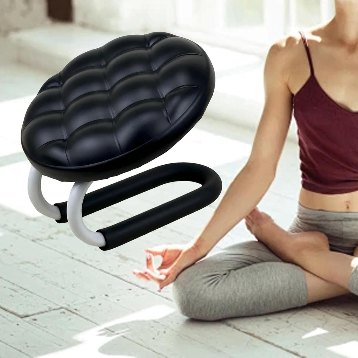 Kneeling Meditation Stool, Prayer Bench Gift Portable Kneeling Bench, Lightweight Meditation Bench Seat for Studio, Praying, Black