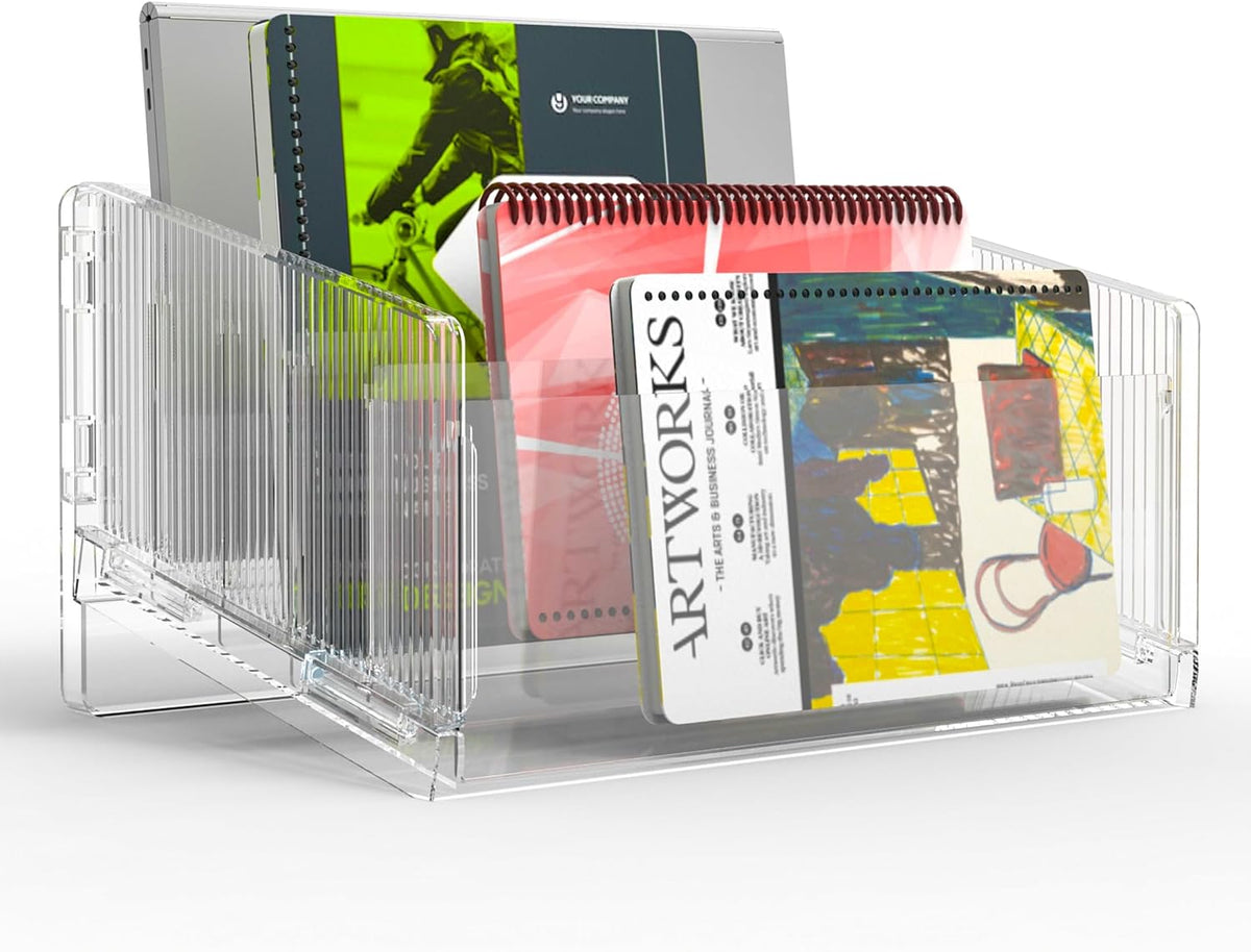 File Sorter Organizer, 5 Sections Acrylic Letter Tray for Desk, Mail Organizer Letter Holder for Envelopes, Mail, Electronics 1Pack