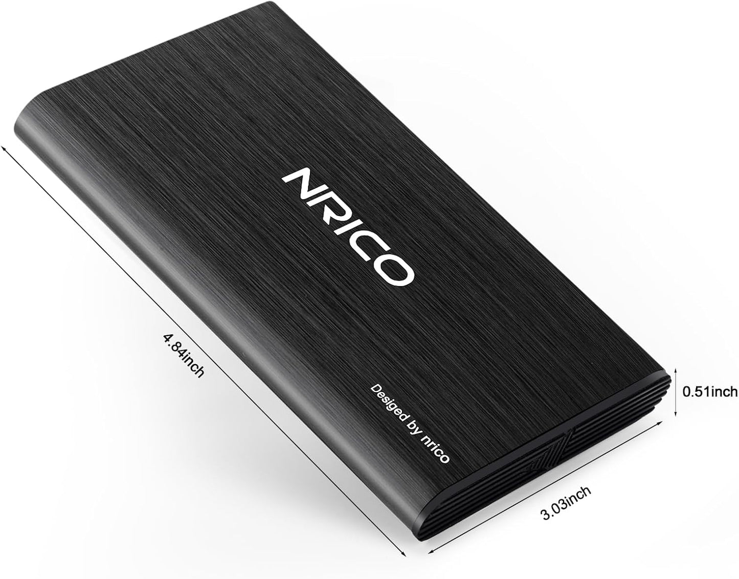 NRICO Ultra Slim 500GB Portable External Hard Drive USB3.0 HDD Storage Compatible for PC, Desktop, Laptop,Mac,PS4, Xbox one (Black, 500, GB)