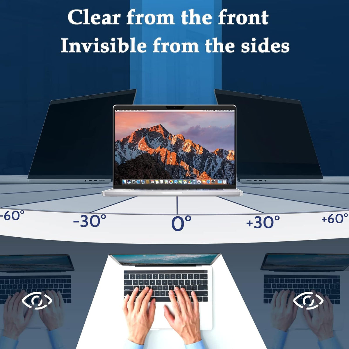 Magnetic Privacy Screen Designed for MacBook Pro 13 Inch (2016-2022, M1,M2) & MacBook Air 13In (2018-2021, M1), Removable Matte Anti Glare Blue Light Filter HD Clarity 13.3" Mac Laptop Private Shield