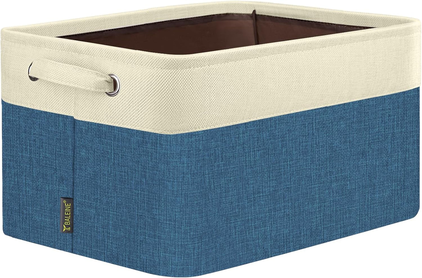 BALEINE 1 Pack Fabric Closet Storage Bins for Shelves, Linen Closet Organizers and Storage, Decorative Baskets for Organizing, Shelf, Clothes, Home, Office (Navy Blue, 15''x11''x9.5'')