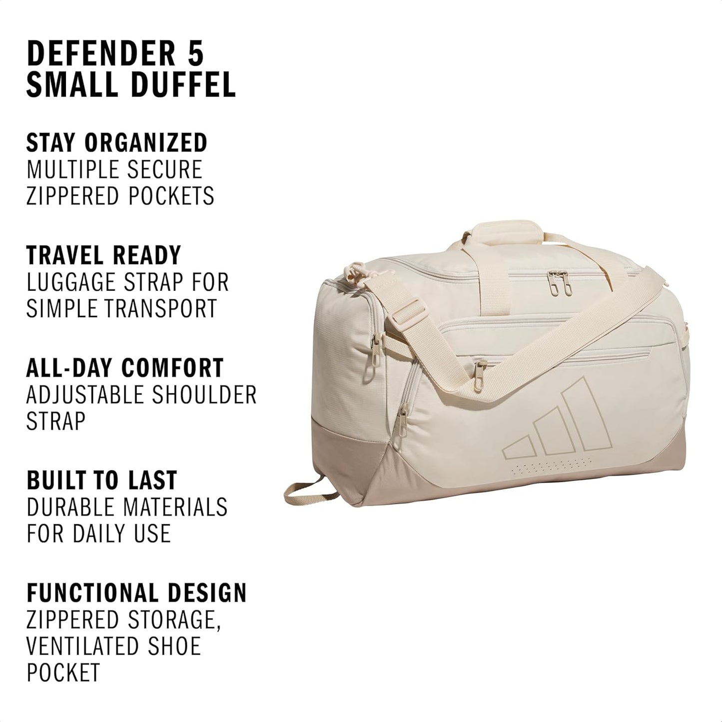 adidas Defender 5 Duffel Bag for Sports, Gym and Travel