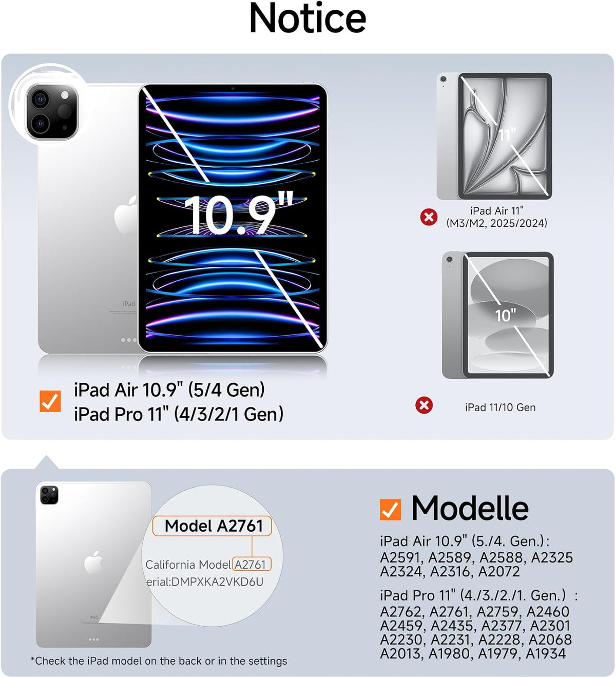 SMARTDEVIL 2 Pack Screen Protector for iPad Air 5th/4th (2022/2020)