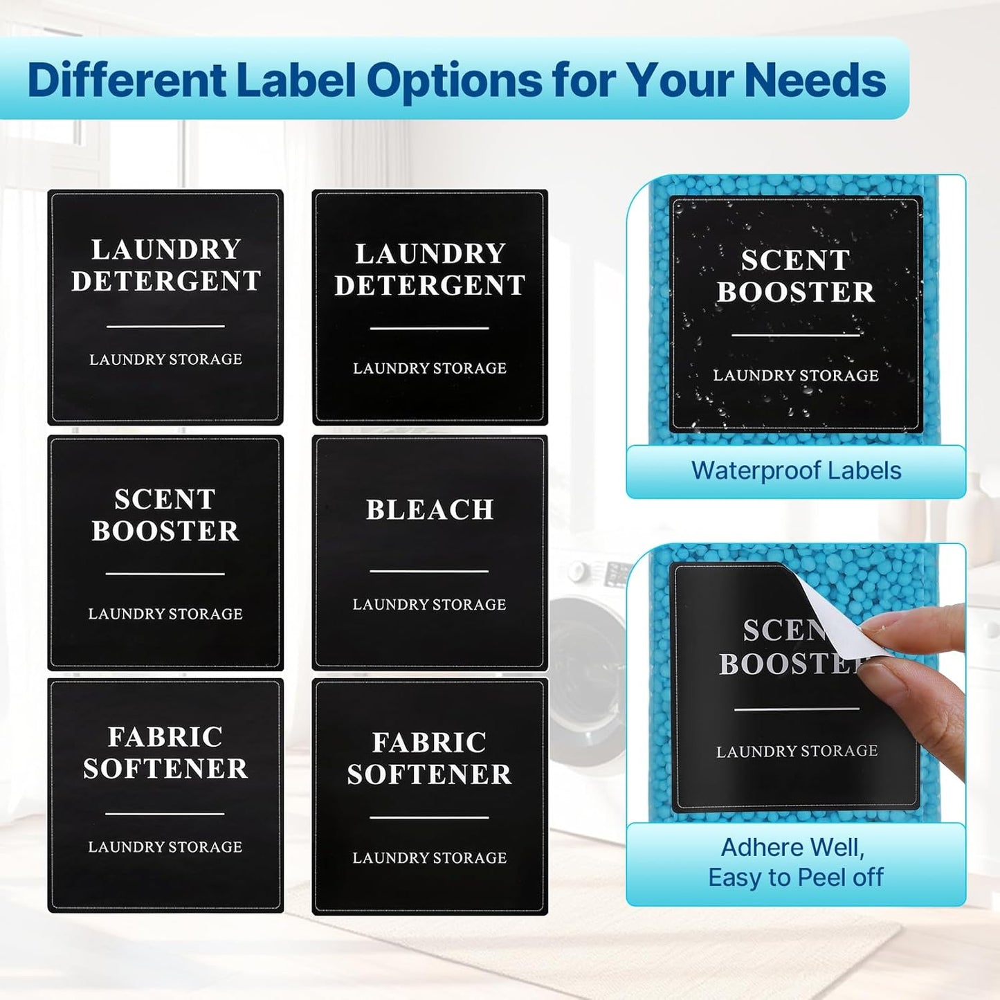 3 Pack Laundry Detergent Dispenser, Laundry Soap & Fabric Softener Dispenser, 54oz Laundry Detergent Containers, Laundry Room Organization and Storage Plastic Bottle for Scent Booster, Powder, Bleach
