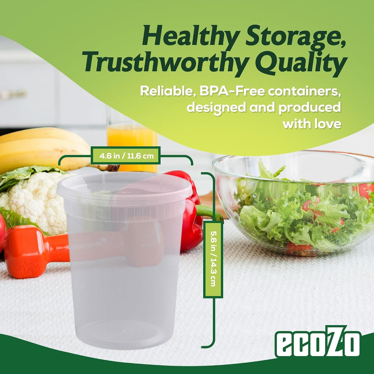 32 oz. Food Storage Containers with Lids [26 Sets] - Soup, Slime, Ice Cream, Freezer Meal Prep Containers | Microwave/Freezer/Dishwasher Safe | BPA Free | Leak-Proof