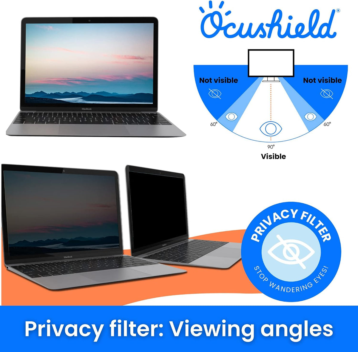 Ocushield for Macbook Pro 15" - Magnetic Anti Blue Light Screen Protector for Apple Macbook Pro 15" (2016-2019) - Anti Glare - Privacy Filter - Designed by Optometrists - 100 Day Easy Returns