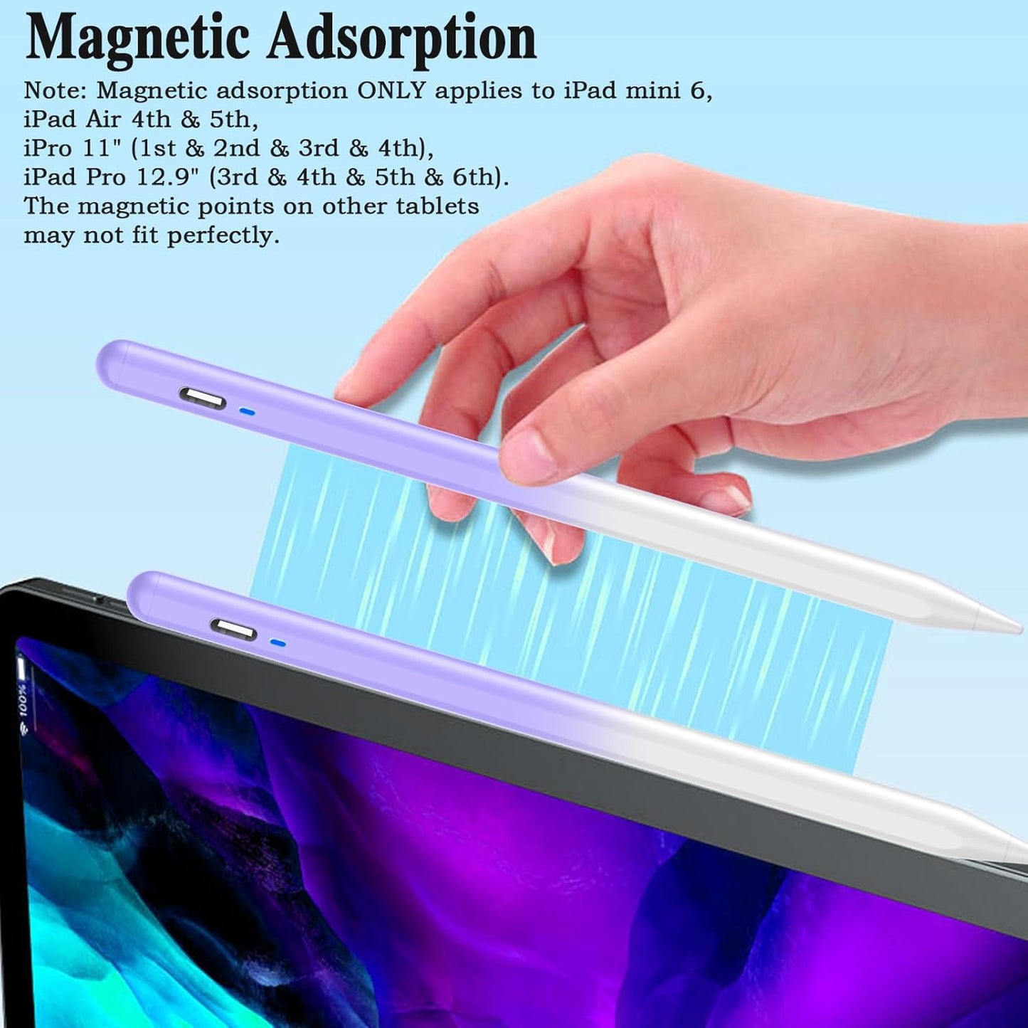 Stylus Pen for Android Tablet,Tablet Pencil for iOS/Android,Stylus Pen for iPhone/Samsung/XiaoMi/Huawei/Vivo/Lenovo and Other Android Smartphones and Tablets-Gradient Purple