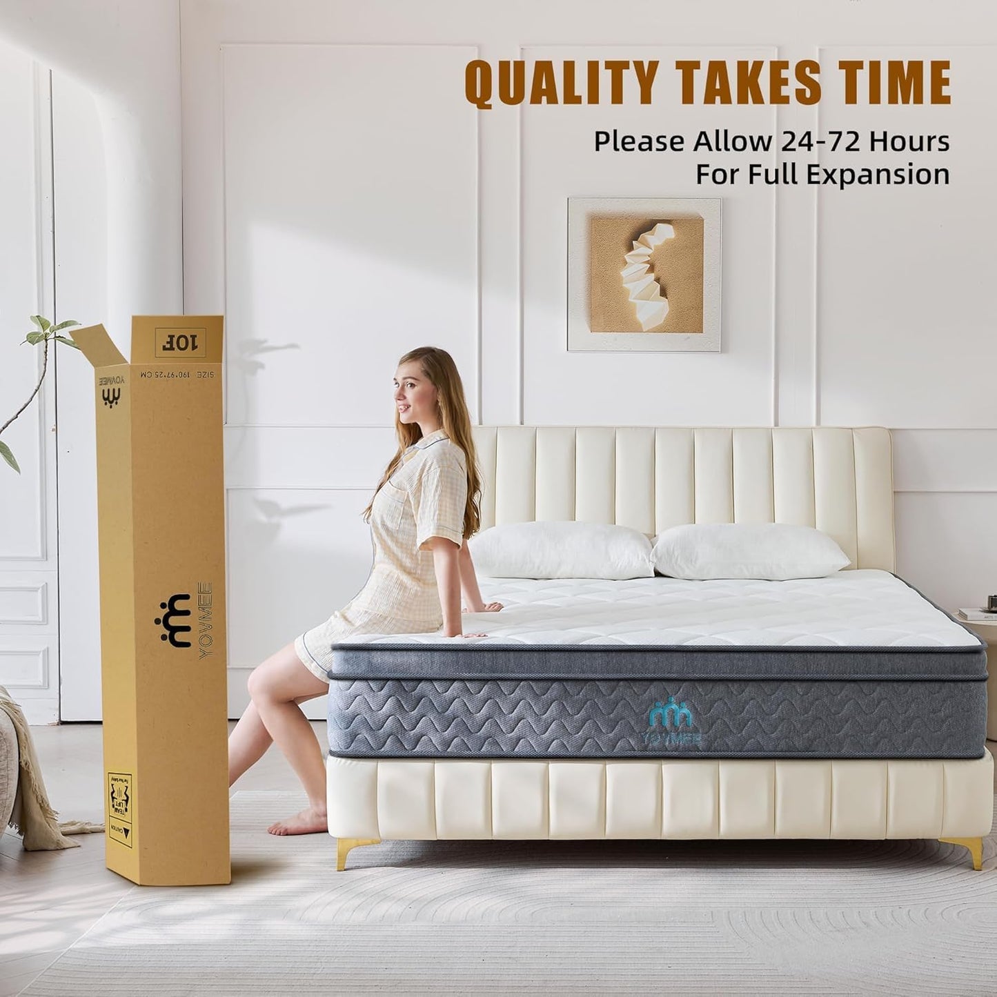 Twin Size Mattress 10 Inch,Twin Mattress in a Box for Cool Sleep Gel Memory Foam Hybrid Bed Mattresses Individual Pocket Springs,Soft&Breathable Comfort Support,Medium Firm Feel,Motion Isolation