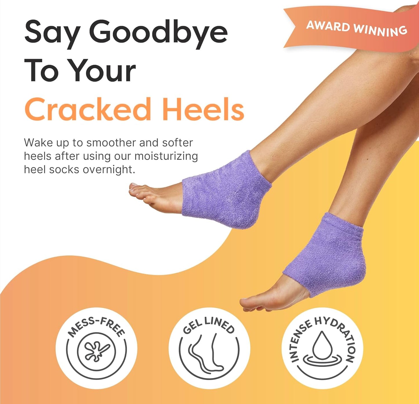 ZenToes Moisturizing Socks for Cracked Heel Treatment, Vitamin E, Olive Oil and Jojoba Oil Infused Heel Socks, Spa Gifts for Women, Relaxation Gifts for Women (Fuzzy Lilac Purple, Regular)