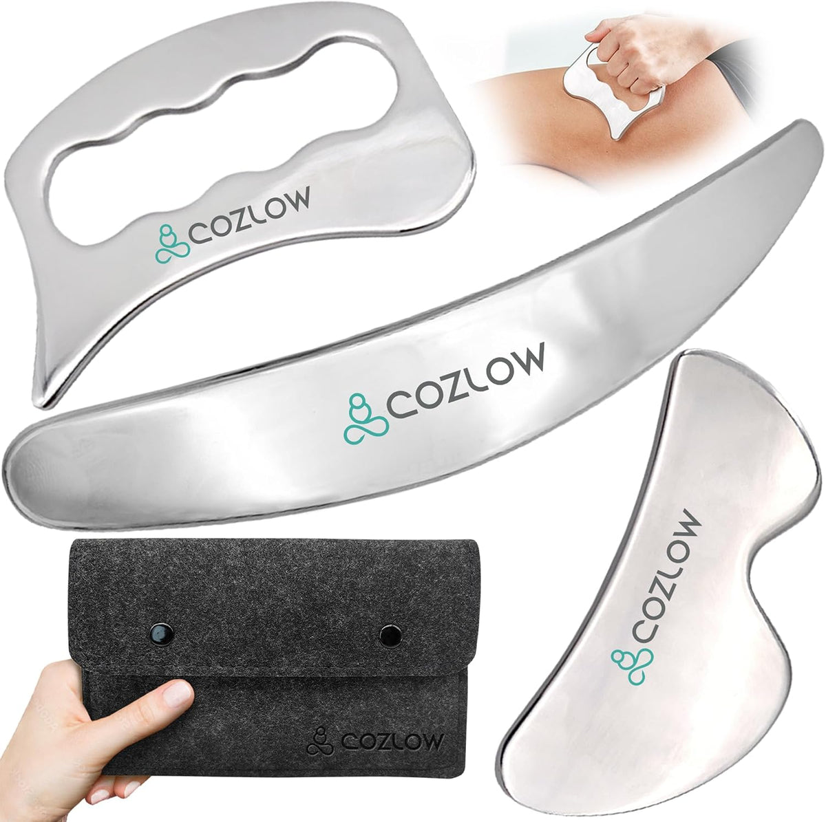 2-in-1 Muscle Scraper Stainless Steel Fascia Release Gua Sha IASTM Tools