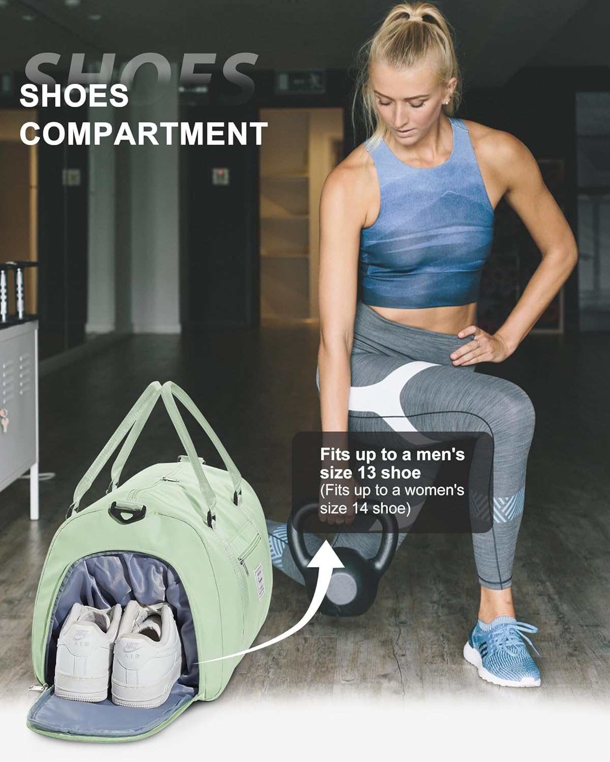 Gym Bag Womens Mens with Shoes Compartment and Wet Pocket Travel Duffel Bags for Women for Plane Sport Gym Tote Bags Swimming Yoga Small Waterproof Weekend Overnight Carry on Bag Hospital Holdalls
