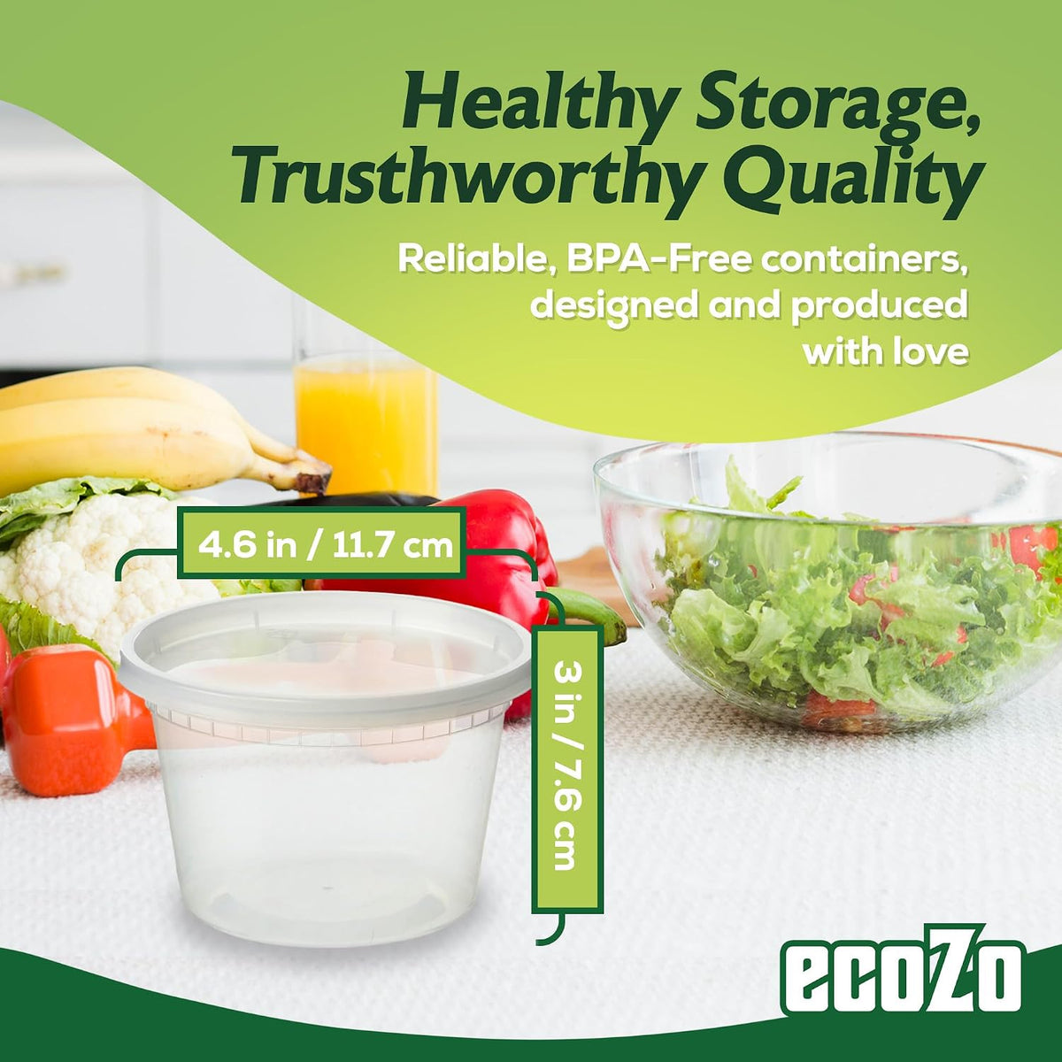 16 oz. Food Storage Containers with Lids [50 Sets] - Soup, Slime, Ice Cream, Freezer Meal Prep Containers | Microwave/Freezer/Dishwasher Safe | BPA Free | Leak-Proof