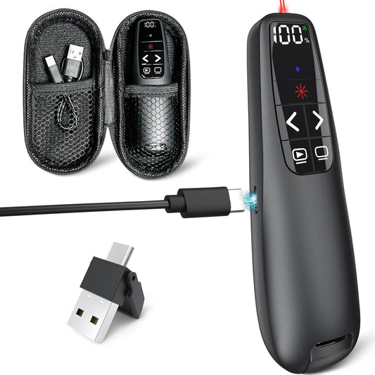 Presentation Clicker & Case, Power Display Wireless Presenter Remote
