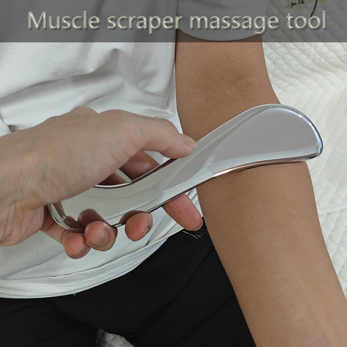 5 in 1 Stainless Steel Muscle Scraper Gua Sha Massage Tool Set, Scraping Tool Physical Therapy with Storage Case, Soft Tissue and Myofascial Release