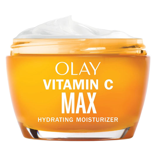 Olay, Vitamin C MAX Face Moisturizer, Brightening Cream for Women, Hydrating, Evens Tone, Dark Spot and Hyperpigmentation Reduction, Glowing Skin Care - Niaciniamide, Peptides, 1.7 Ounce