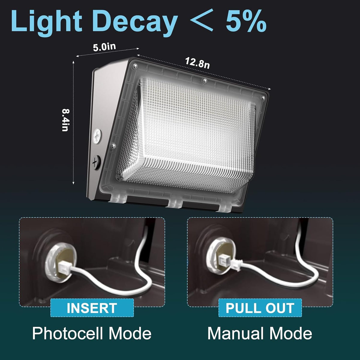 Lightdot 4 Pack 200W Wall Pack LED Exterior Light with Smart Photocell