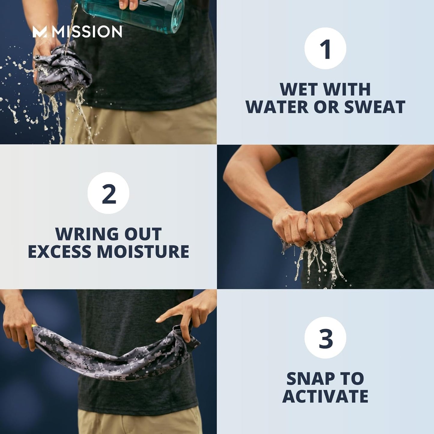 MISSION Max Plus Cooling Towel- Soft, Durable Microfiber - Cools Up to 3 Hours - UPF 50 Sun Protection - Machine Washable