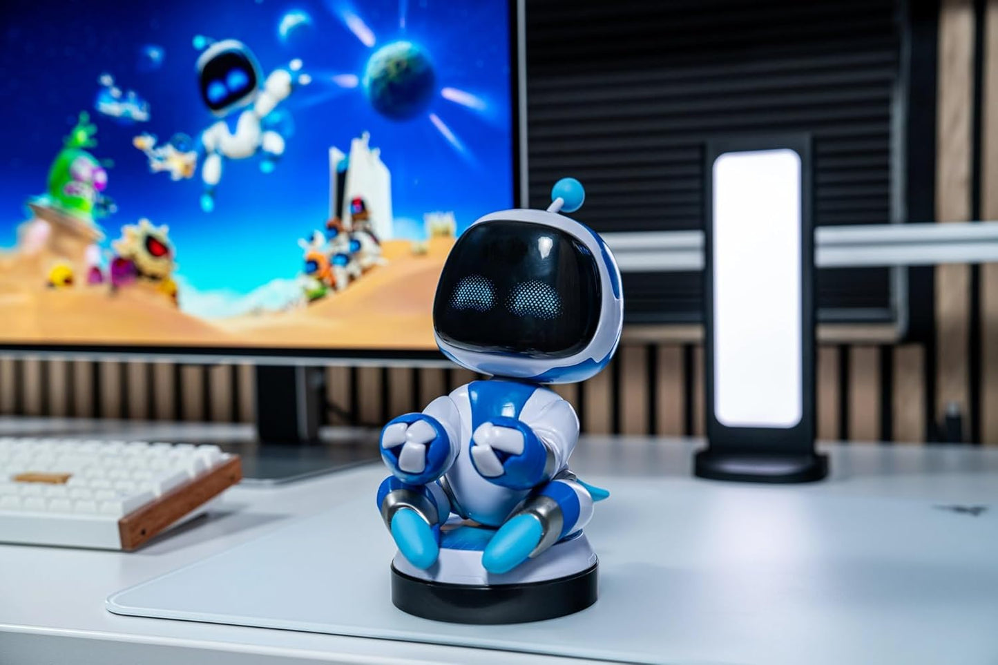 Cableguys Astro Bot Controller Holder & Phone Stand - Gaming Setup Accessories for Desk and Game Room, Controller Stand Compatible with Xbox, PlayStation & Most Standard Game Controllers