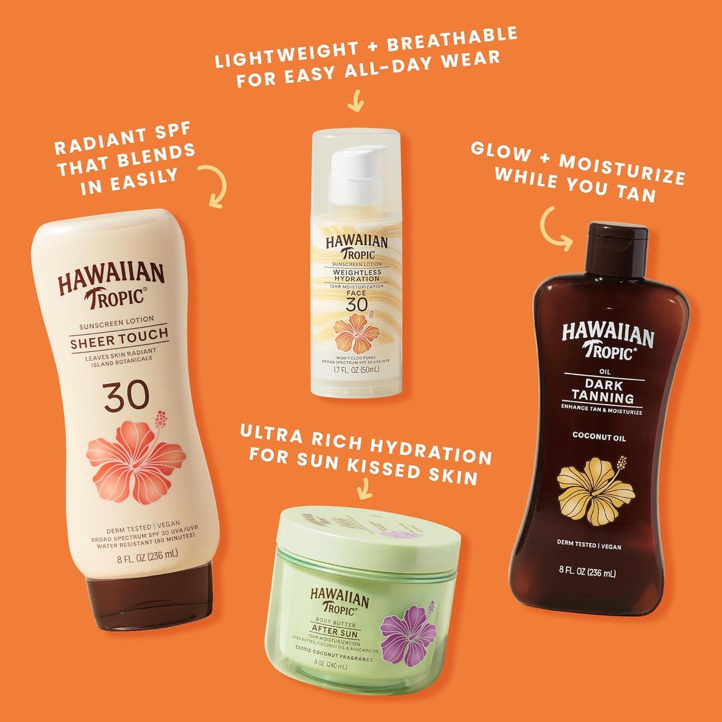 Hawaiian Tropic Weightless Hydration Clear Spray Sunscreen SPF 15, 6oz Twin Pack, Hawaiian Tropic Sunscreen SPF 15, Sunblock, Oxybenzone Free Sunscreen, Spray On Sunscreen Pack, 6 oz each