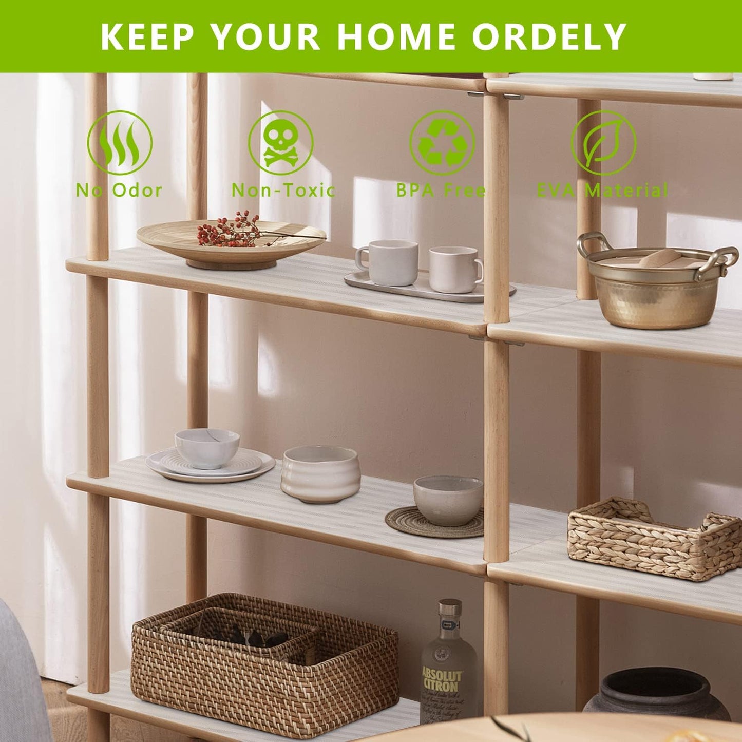 Drawer and Shelf Liner, Shelf Liner Non Adhesive Refrigerator Mats Washable, No Odor Plastic Pantry Liners Wire Shelf Paper Drawer Liner for Cupboard Kitchen (Transparent, 11.8 x 236.2 inches)