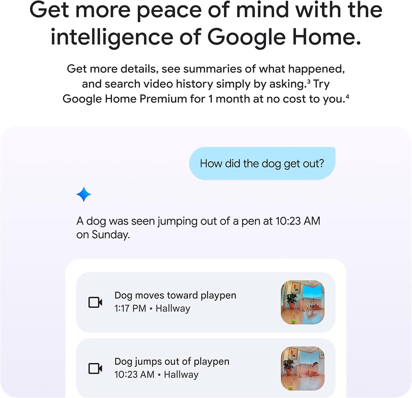 Google Nest Cam Indoor (Wired, 3rd Gen) - Security Camera with 2K Video and Gemini, Night Vision, 2-Way Audio, Works with Google Home - 2025 Model - Snow
