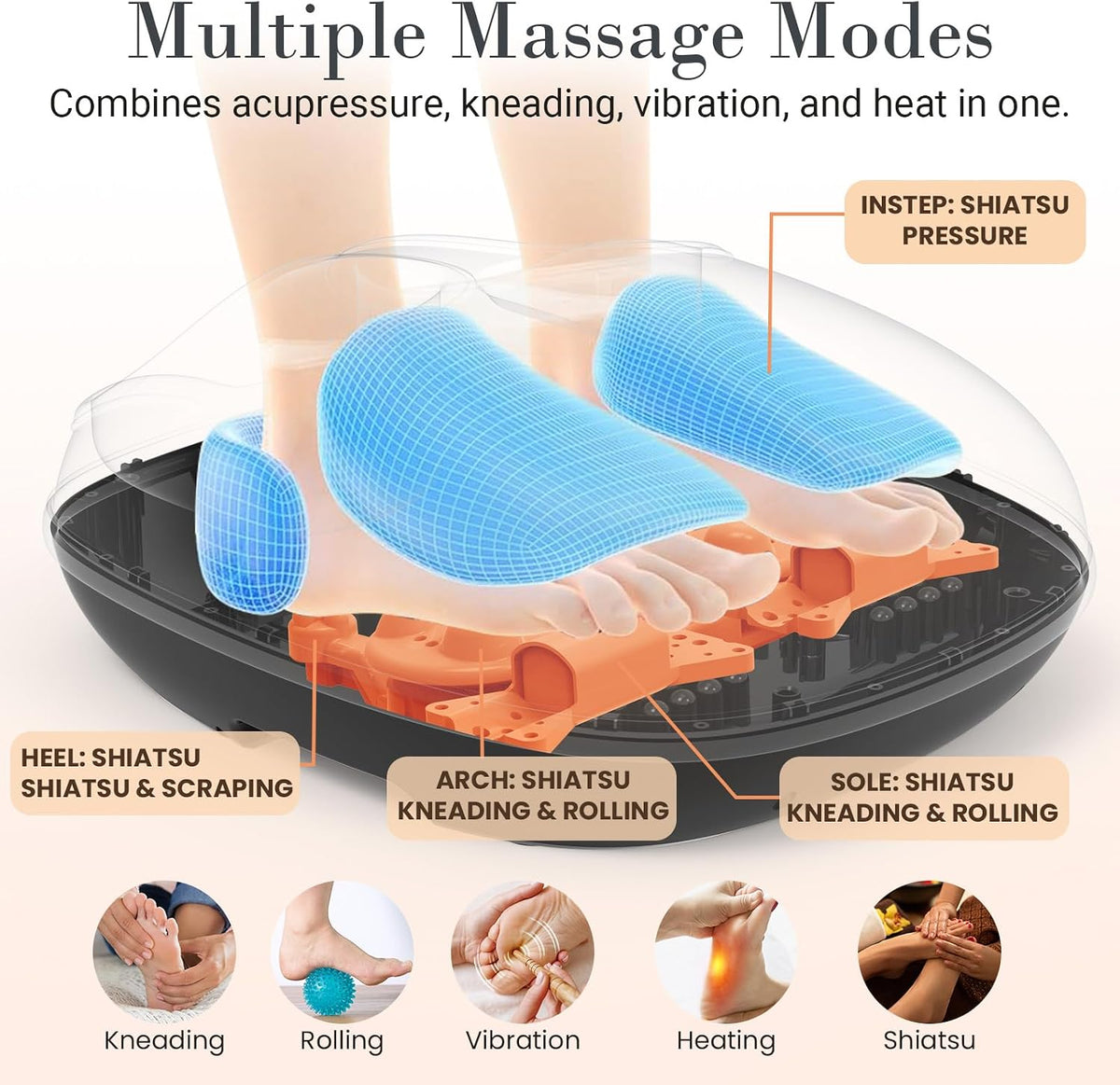 CuPiLo Foot Massager with Heat for Plantar Fasciitis, FSA Eligible HSA