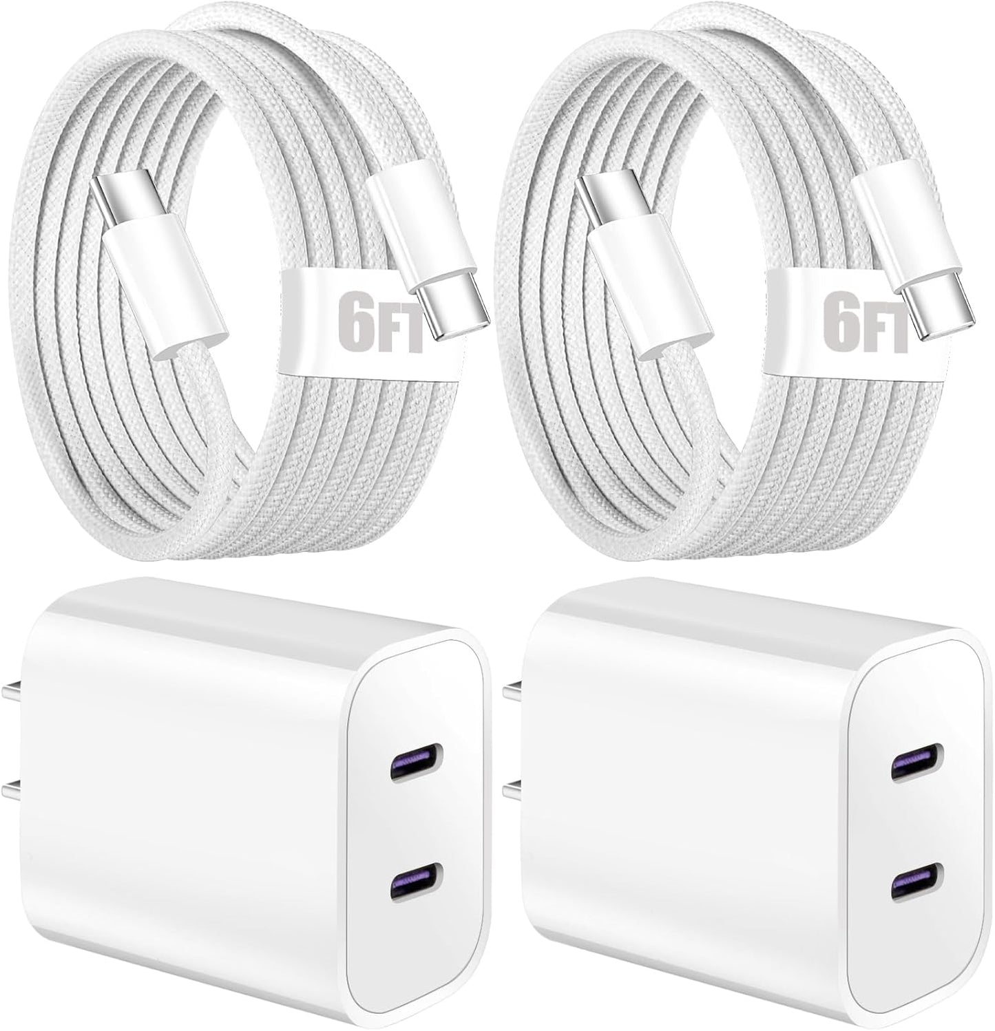 iPhone 14 Super Fast Charger,Dual Port USB C Charger,iPhone Charger Fast Charging Block,Quick Apple USB C Wall Adapter Plug,2Pack Type C Lightning Cable For iPhone 14/13/12/11/ProMax/MiNi/XR/SE/8 Plus