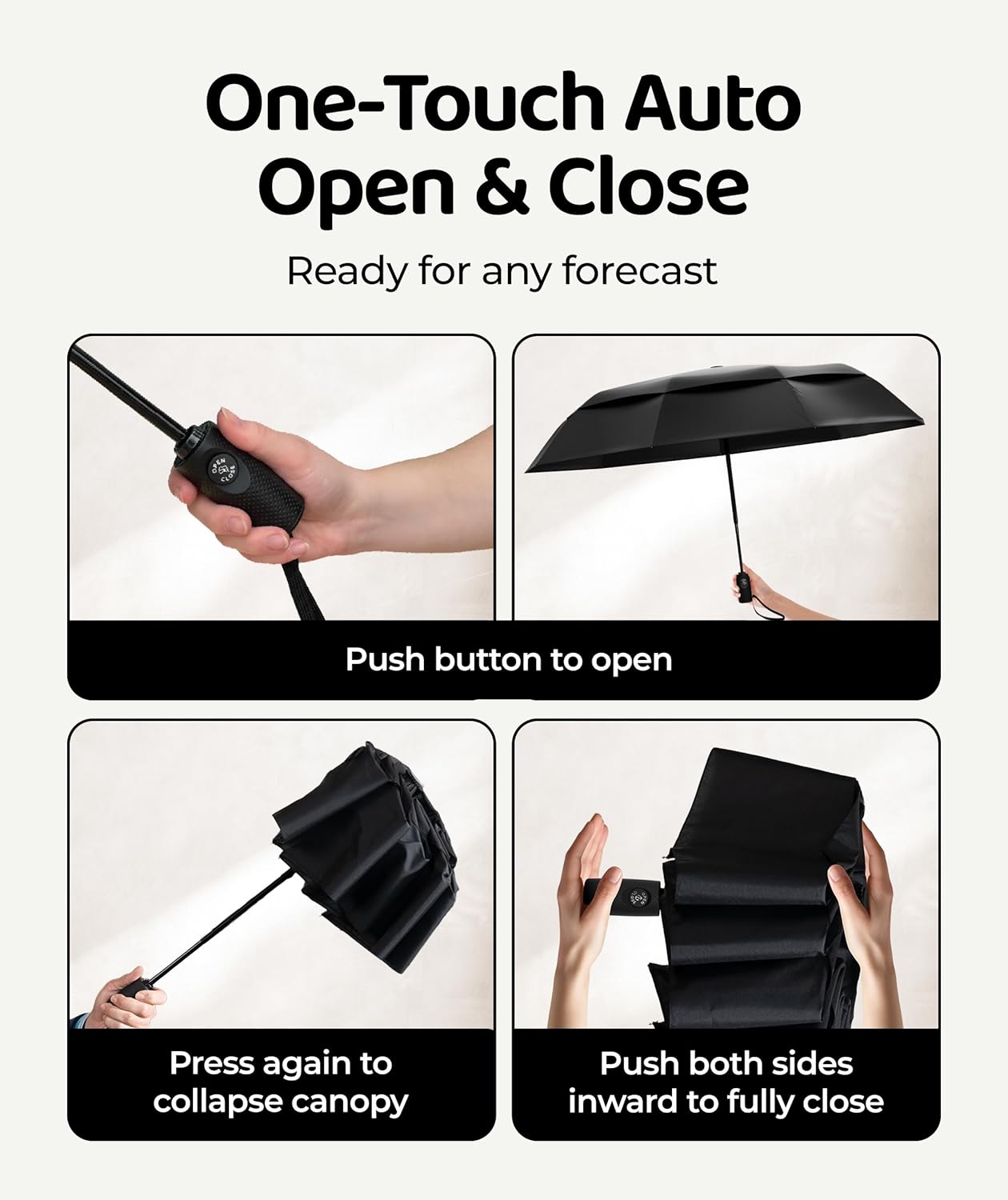 Repel Windproof Travel Umbrella - Compact & Withstands Winds up to 100MPH , Strongest Premium Auto Folding Umbrella for Rain and Sun - Durable, Light & Portable for Women & Men , Fits Backpack & Cars