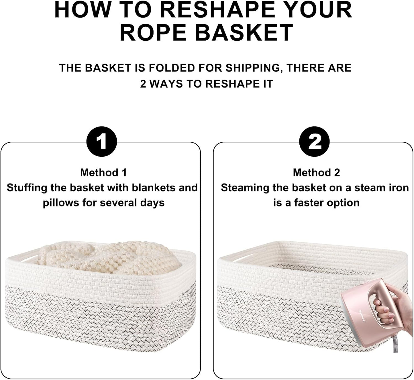 OIASKET Storage Baskets for Organizing 3 Pack, Woven Baskets for Shelves, | Closet Organizer Bins with Handle, Empty Gift Basket, Toy Storage for Toys, Blankets, Towels, Clothes, Books, 15"x11.42"x6.7"