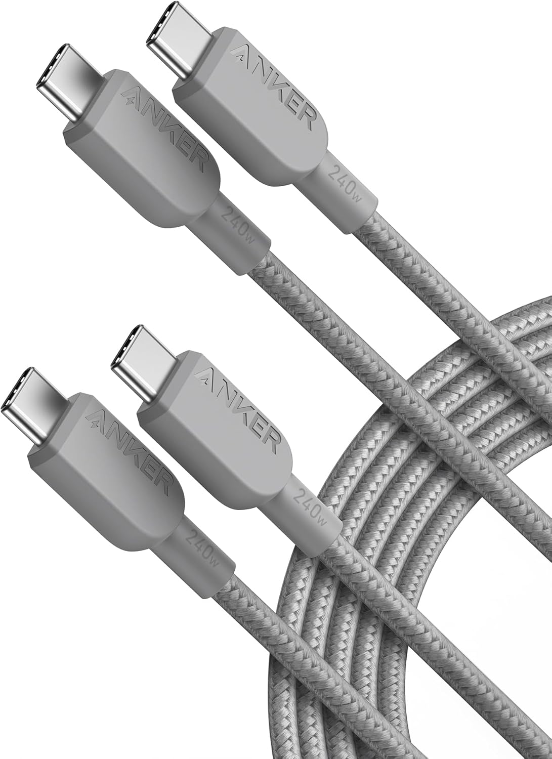 Anker USB C to USB C Cable(2pack, 6FT),240W USB C Charger Cord Fast Charge for iPhone 16/15 Series,MacBook Pro 2020,iPad Air 4 and More (USB 2.0,Black)