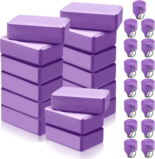 Wettarn 15 Pack Yoga Blocks and Straps Set for Stretching