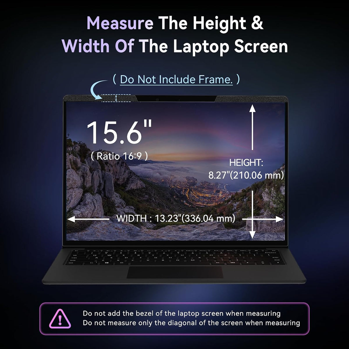 IPROKKO Magnetic Laptop Privacy Screen 15.6 Inch 16:9 Aspect Ratio