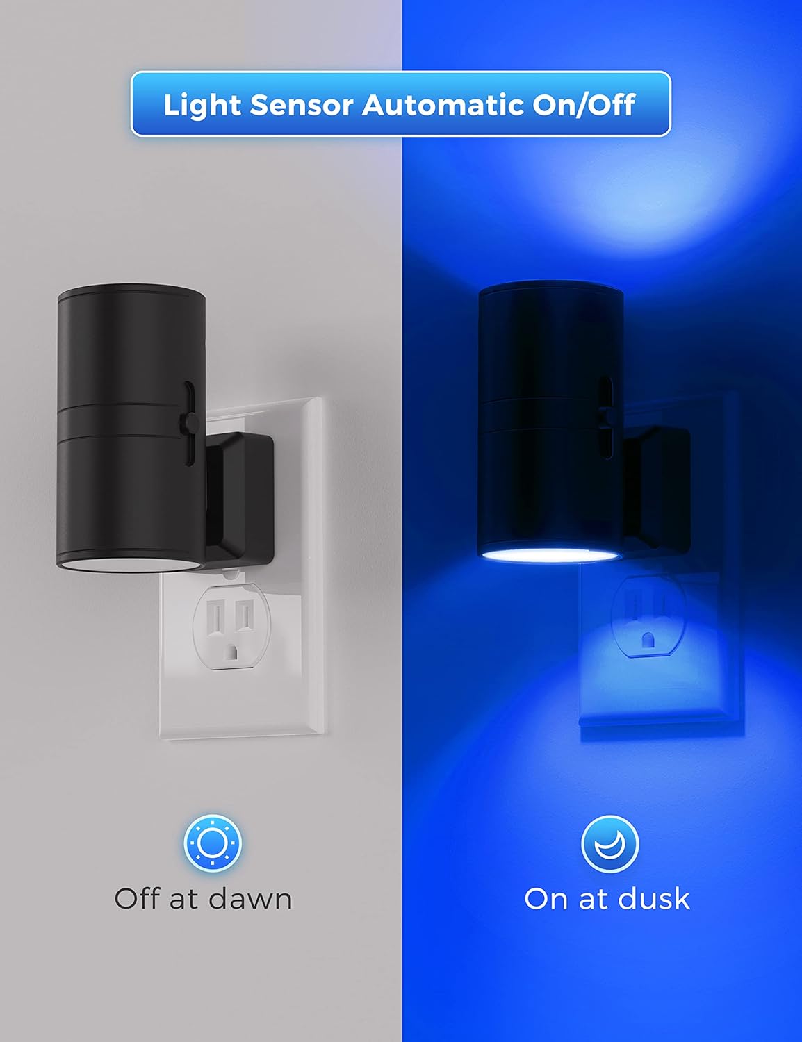 L LOHAS LED Calm Blue Night Light, Night Lights Plug into Wall, Dimmable Nightlight with Light Sensor, LED Nightlights for Bluey Home Decor, Party, Holiday, Bathroom Bedroom Hallway Kitchen, 2 Pack