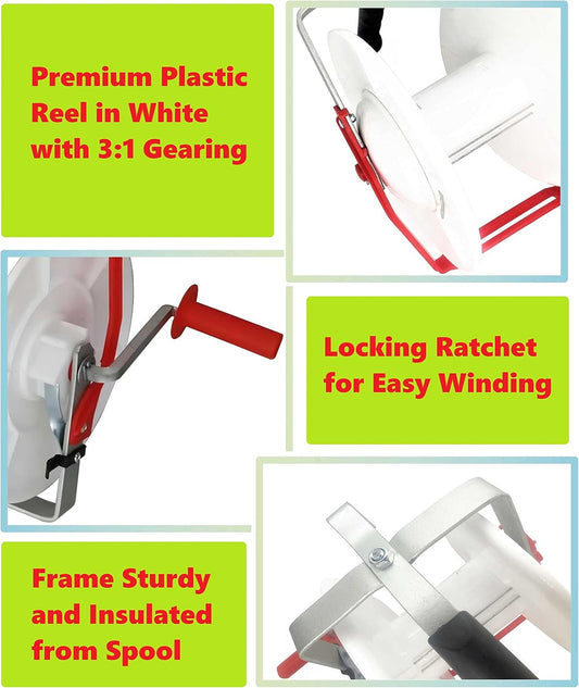 1 Pack 3:1 Geared Electric Fencing Standard Reel