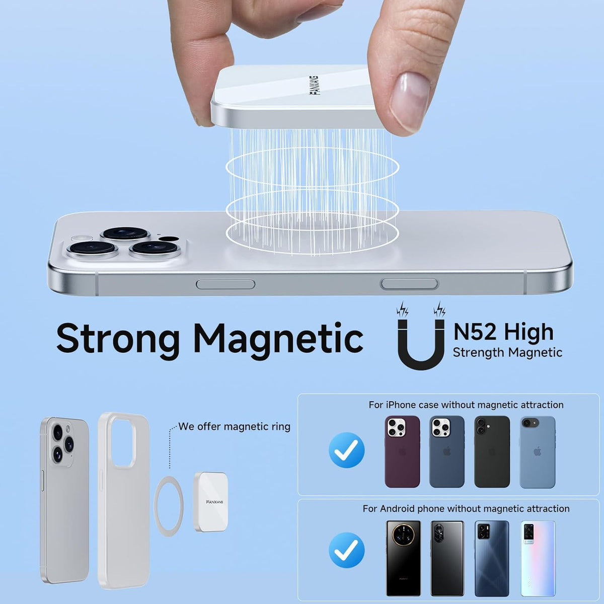 2TB Magnetic External SSD,2000MB/s Type-C USB 3.2 Gen 2x2 Portable SSD,Ultra-Slim External Hard Drive,4K ProRes Recording & Store,External Solid State Drive for iPhone15/16/17/Android/PC/Mac -PS2005