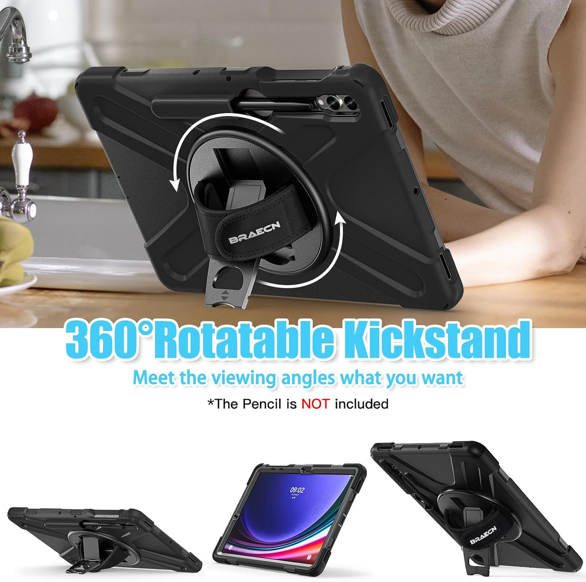 Case for Samsung Tab S10+ Plus/S9 Plus/S9 FE+/S8 Plus/S7 Plus/S7 FE 12.4"