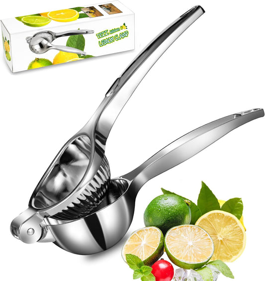 TEZZ Premium Lemon Squeezer, Large Heavy Duty Handhelp Juicer for Lemon, Metal Hand Press Citrus Juicer, Lime Squeezer Bar Tool, Manual Citrus Press
