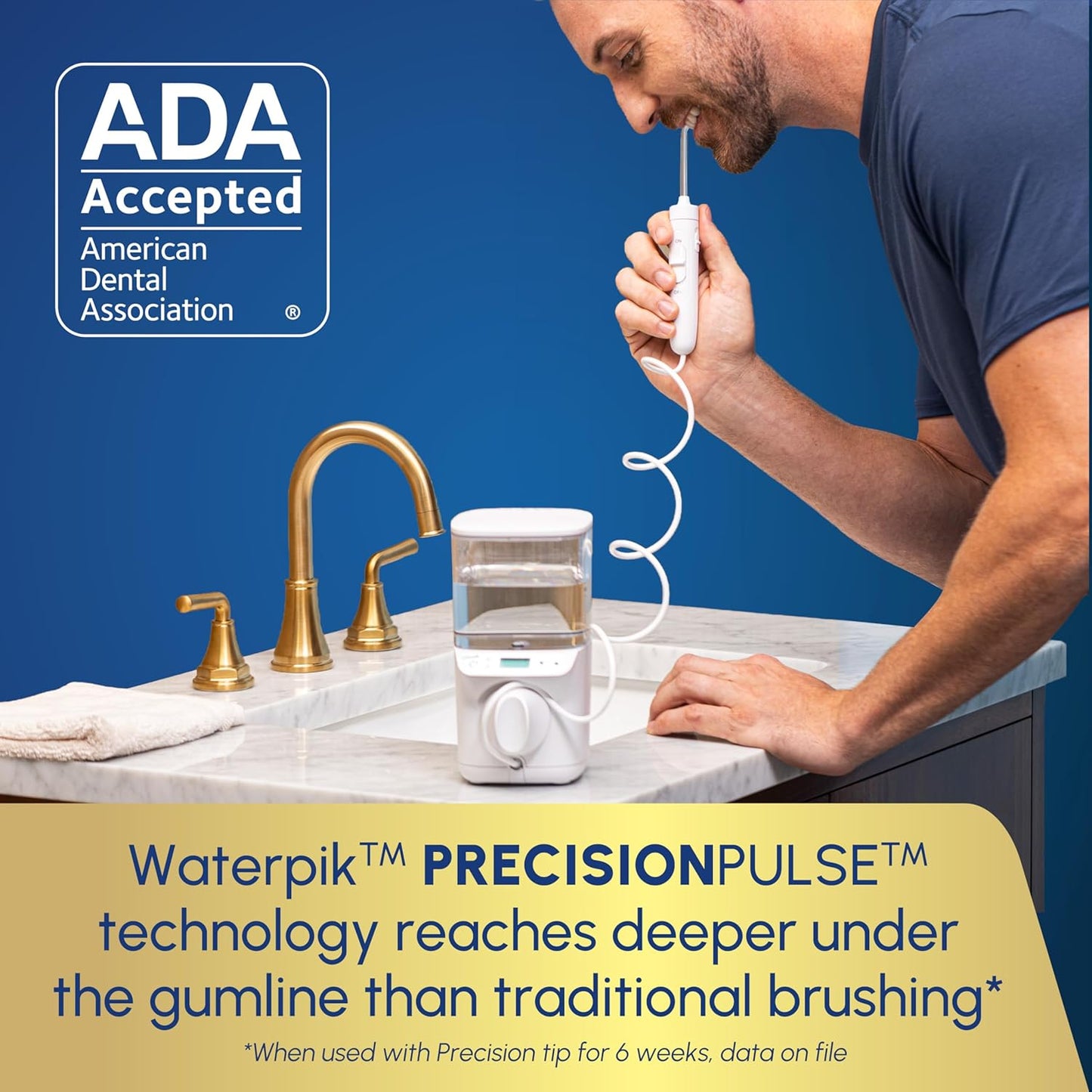Waterpik Promax Water Flosser with SmartAdvance Mode for Daily Gum Health and Cleaning Teeth, Braces, Implants, ADA Accepted, Small Quiet Design, Electric Flosser with 10 Settings, 5 Tips, WF-23