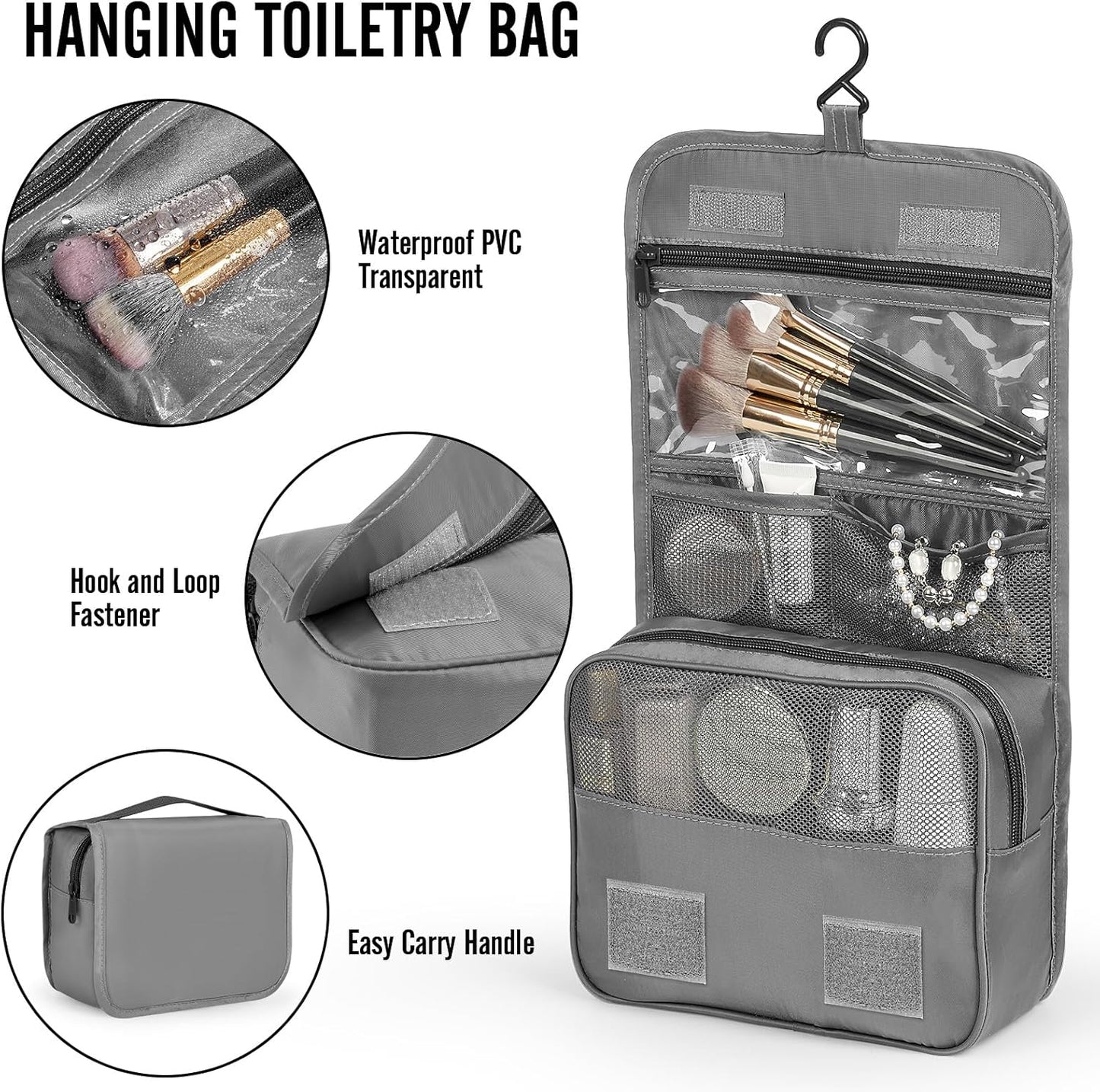 Veken 8 Set Packing Cubes for Travel Essentials, Suitcase Organizer Bags in 4 Sizes, Carry-On Luggage Accessories with Large Laundry & Hanging Toiletry Bag, Must-Have for Airplane, Road Trip & Camping