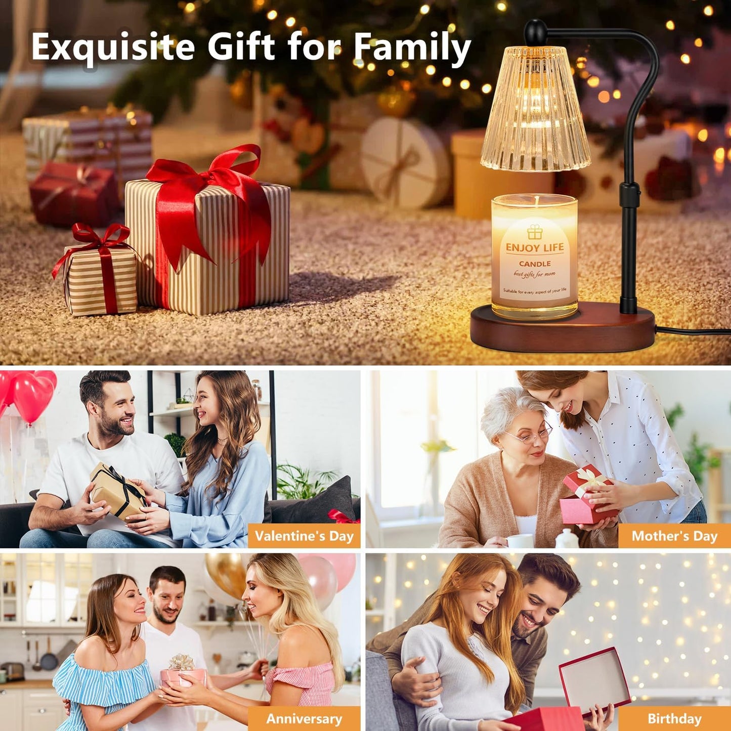 seenlast Candle Warmer Lamp with Timer Dimmer Adjustable Height,Mothers Day Gifts,Electric Wax Warmer Vintage Home Decor for Scented Jar Candles,Birthday Gifts for Women